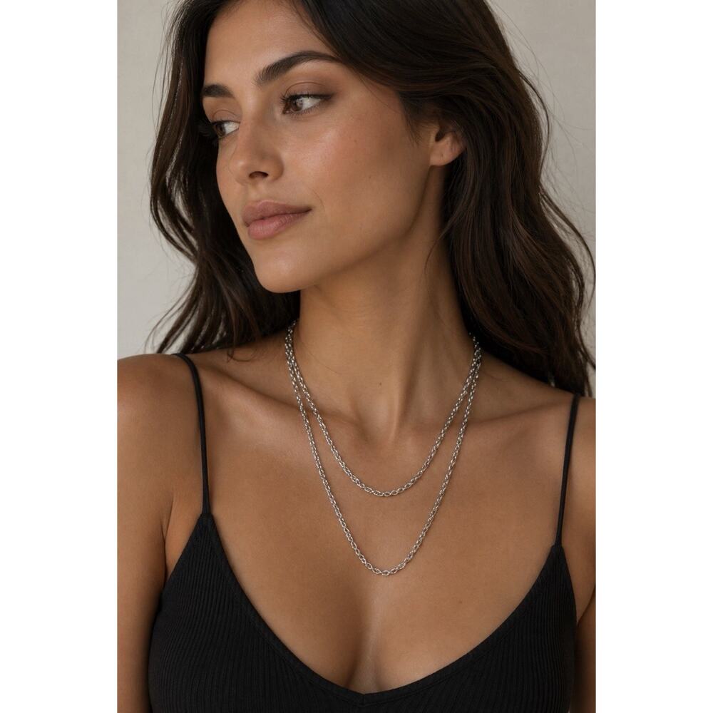Kendra Scott Silver Rope Chain Necklace Braided Link Adjustable